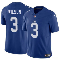 Nike New York Giants #3 Russell Wilson Blue Stitched Jersey