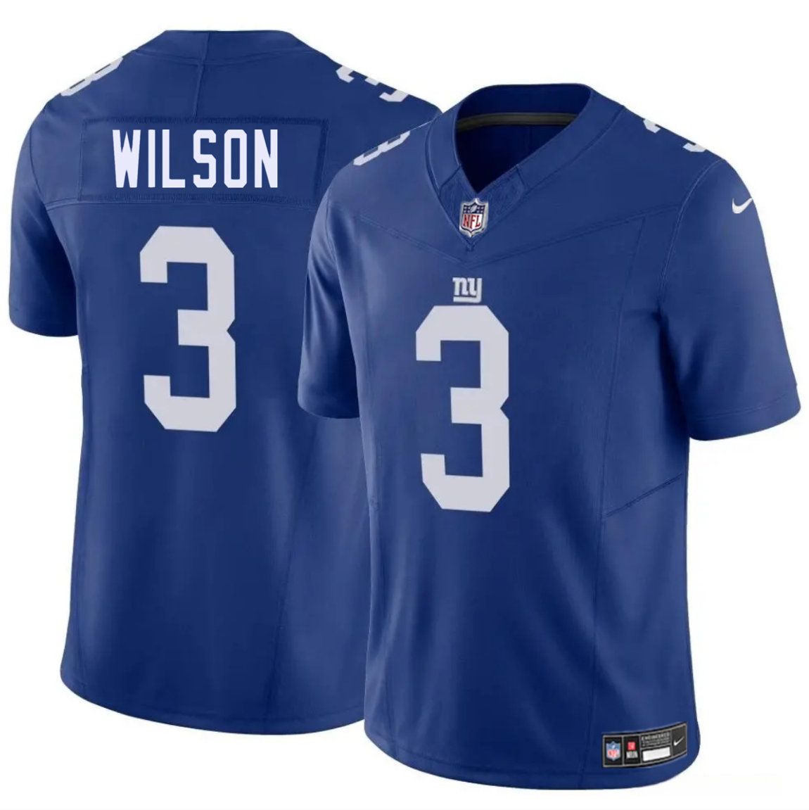 Nike New York Giants #3 Russell Wilson Blue Vapor Untouchable Authentic Stitched NFL Jersey