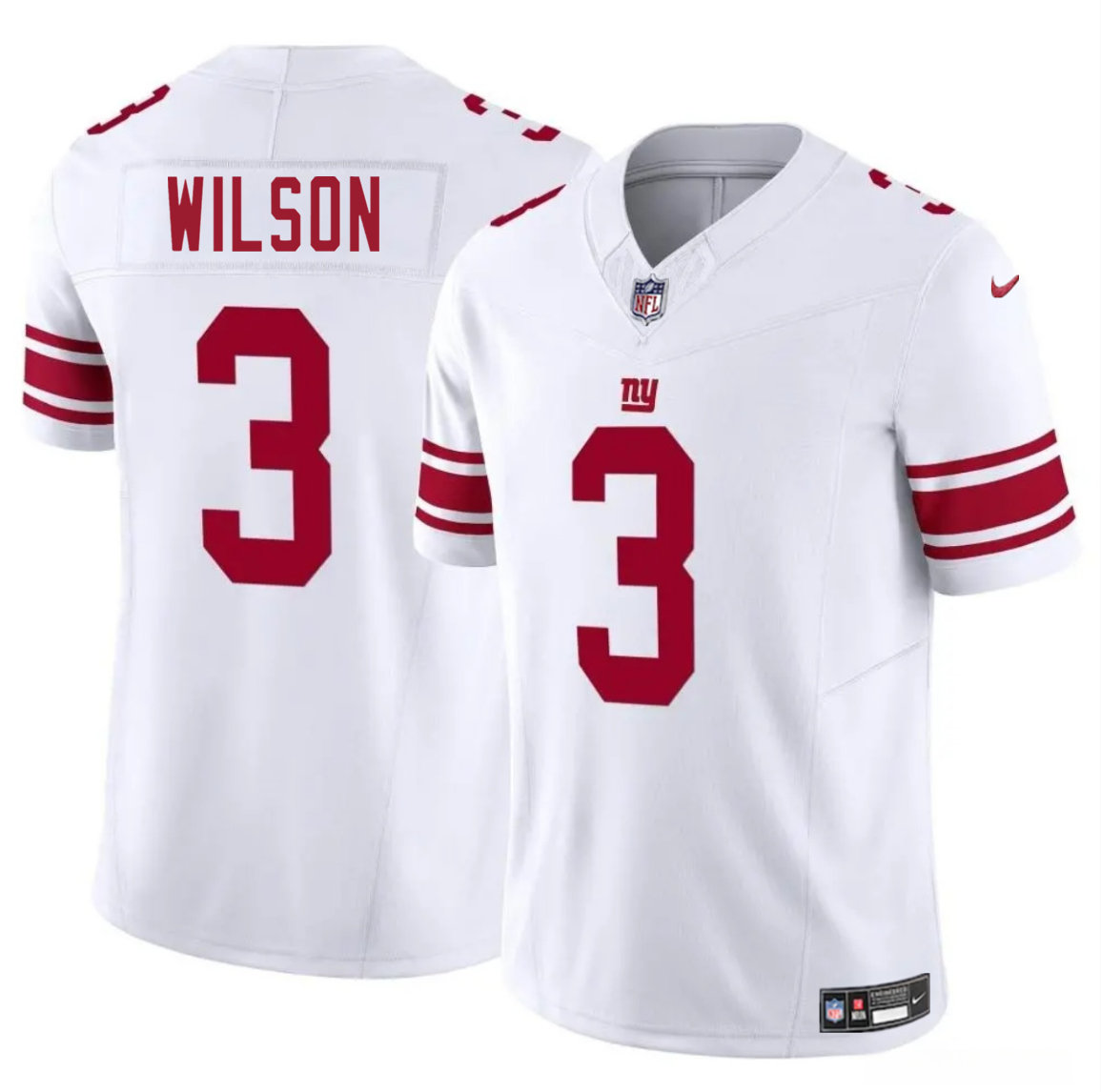 Nike New York Giants #3 Russell Wilson White Vapor Untouchable Authentic Stitched NFL Jersey