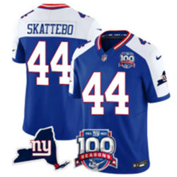 Nike New York Giants #44 Cam Skattebo Blue white Throwback 3(III) NFL Jersey