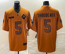 Nike New York Giants #5 Kayvon Thibodeaux 2023 Brown Salute To Service Authentic Stitched NFL Jersey