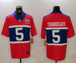Nike New York Giants #5 Kayvon Thibodeaux Red 100th logo Throwback Stitched Football Jersey