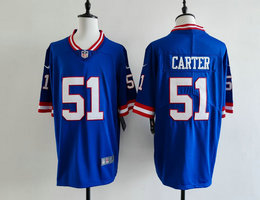 Nike New York Giants #51 Abdul Carter Blue Throwback NFL Jersey
