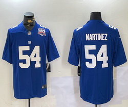 Nike New York Giants #54 Blake Martinez Blue 100th Patch Vapor Untouchable NFL Jersey