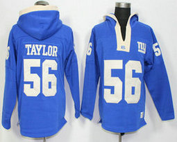 Nike New York Giants #56 Lawrence Taylor Blue (Name Number Team Logo) Stitched Pullover Hoodie 1