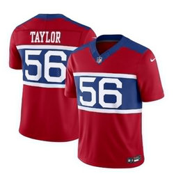 Nike New York Giants #56 Lawrence Taylor Red Throwback Stitched Football Jersey