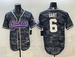 Nike New York Giants #6 Jaxson Dart Grey Camo Joint Authentic baseball jersey