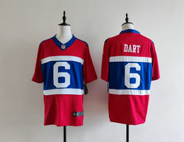 Nike New York Giants #6 Jaxson Dart Red Throwback Stitched Football Jersey