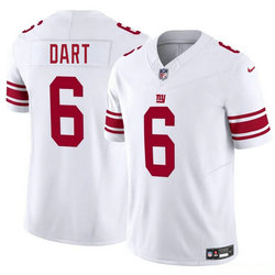 Nike New York Giants #6 Jaxson Dart White 2025 Draft Authentic Stitched NFL Jersey