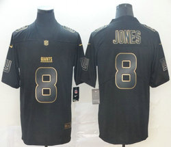 Nike New York Giants #8 Daniel Jones Black Gold Vapor Untouchable Authentic Stitched NFL jersey