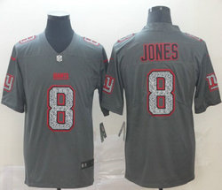 Nike New York Giants #8 Daniel Jones Gray Fashion Static Limited Authentic Stitched NFL Jersey
