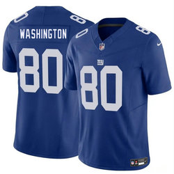 Nike New York Giants #80 Montrell Washington Blue Stitched Jersey
