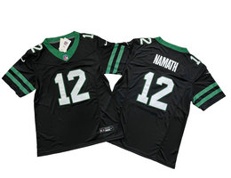 Nike New York Jets #12 Joe Namath Black 2024 F.U.S.E. Authentic Stitched NFL Jersey