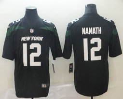 Nike New York Jets #12 Joe Namath Black New Vapor Untouchable Limited Authentic Stitched NFL Jersey