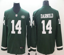 Nike New York Jets #14 Sam Darnold Green Long sleeve Authentic stitched NFL jersey