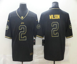 Nike New York Jets #2 Zach Wilson Black Gold Vapor Untouchable Limited Jersey