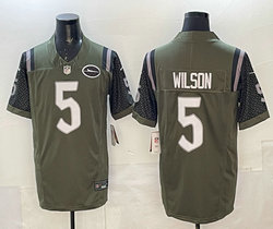 Nike New York Jets #5 Garrett Wilson Black Rivalries Stitched Football Jersey
