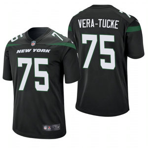Nike New York Jets #75 Alijah Vera-Tucker Black 2021 NFL Draft Vapor Untouchable Limited Jersey