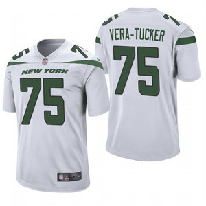 Nike New York Jets #75 Alijah Vera-Tucker White 2021 NFL Draft Vapor Untouchable Limited Jersey