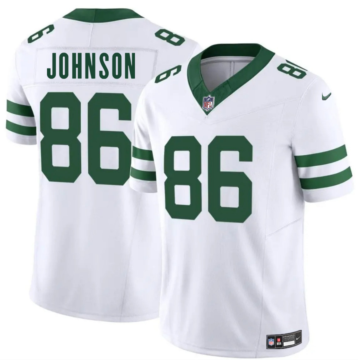 Nike New York Jets #86 Neal Johnson White Vapor Untouchable Authentic Stitched NFL Jersey