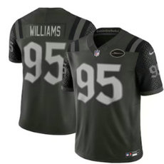 Nike New York Jets #95 Quinnen Williams Black Rivalries Stitched Football Jersey