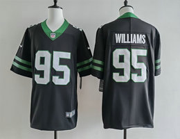 Nike New York Jets #95 Quinnen Williams Black Throwback Stitched Football Jersey