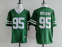 Nike New York Jets #95 Quinnen Williams Green Throwback Stitched Football Jersey