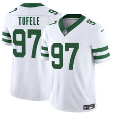 Nike New York Jets #97 Jay Tufele White Vapor Untouchable Authentic Stitched NFL Jersey