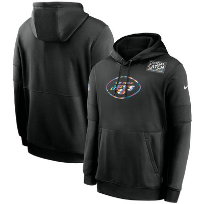Nike New York Jets Black Crucial Catch Sideline Performance Pullover Hoodie