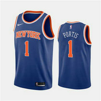Nike New York Knicks #1 Bobby Portis Blue Game Authentic Stitched NBA Jersey