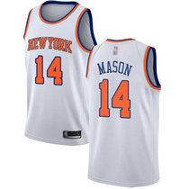 Nike New York Knicks #14 Anthony Mason White Game Authentic Stitched NBA Jersey