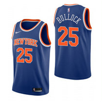 Nike New York Knicks #25 Reggie Bullock Blue Game Authentic Stitched NBA Jersey