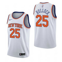 Nike New York Knicks #25 Reggie Bullock White Game Authentic Stitched NBA Jersey