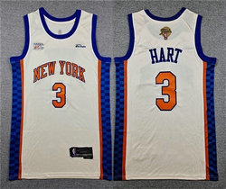 Nike New York Knicks #3 Josh Hart Cream City 2026 NBA Finals Patch Swingman Jersey