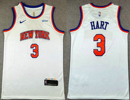 Nike New York Knicks #3 Josh Hart White With Advertising Stitched NBA Jersey