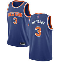 Nike New York Knicks #3 Tracy McGrady Blue Game Authentic Stitched NBA Jersey