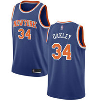 Nike New York Knicks #34 Charles Oakley Blue Game Authentic Stitched NBA Jersey