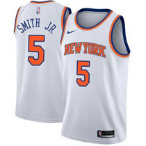 Nike New York Knicks #5 Dennis Smith Jr White Game Authentic Stitched NBA Jersey