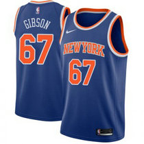 Nike New York Knicks #67 Taj Gibson Blue Game Authentic Stitched NBA Jersey