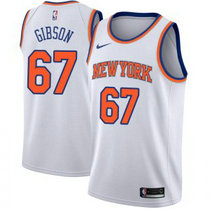 Nike New York Knicks #67 Taj Gibson White Game Authentic Stitched NBA Jersey