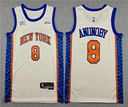 Nike New York Knicks #8 OG Anunoby 2025-26 Cream City Edition Swingman Jersey
