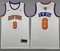 Nike New York Knicks #8 OG Anunoby White 2026 NBA Finals Patch NBA Jersey