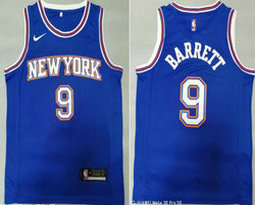 Nike New York Knicks #9 R.J. Barrett Blue Game Authentic Stitched NBA Jersey