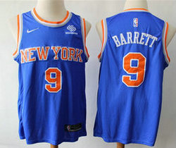 Nike New York Knicks #9 R.J. Barrett Blue Game With Advertising Authentic Stitched NBA Jersey