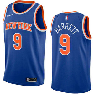 Nike New York Knicks #9 R.J. Barrett Blue Orange Number Game Authentic Stitched NBA Jersey