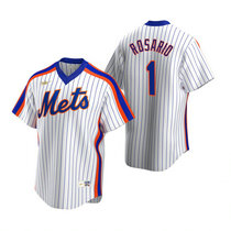 Nike New York Mets #1 Amed Rosario White Cooperstown Collection Game Authentic Stitched MLB Jersey