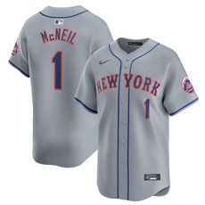 Nike New York Mets #1 Jeff McNeil Gray 2024 Authentic Stitched MLB Jersey