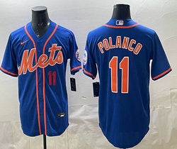 Nike New York Mets #11 Jorge Polanco Blue Authentic Stitched MLB Jersey