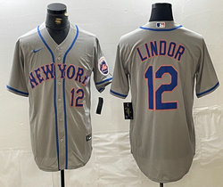 Nike New York Mets #12 Francisco Gray 12 front Game Authentic Stitched MLB Jersey