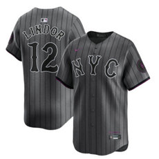 Nike New York Mets #12 Francisco Lindor 2024 City Game Authentic Stitched MLB Jersey